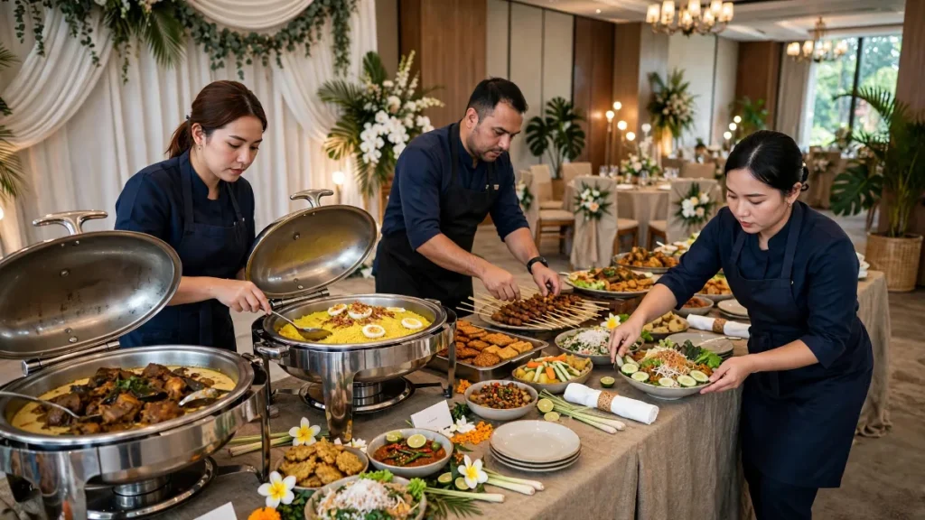 Contoh website catering pernikahan dengan meja prasmanan