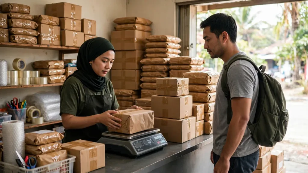 Agen ekspedisi menimbang paket, ilustrasi contoh website ekspedisi