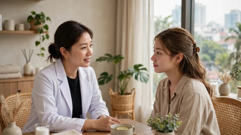 Konsultasi di klinik kecantikan, bagian dari contoh website klinik