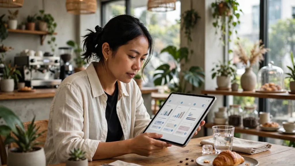 Pemilik kafe di Bandung membandingkan harga website