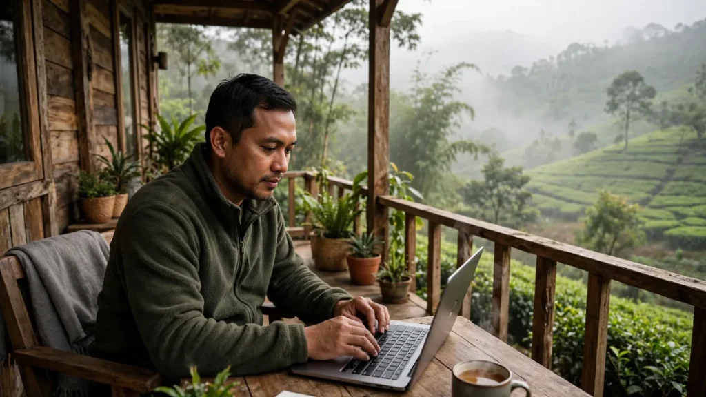 Pemilik villa dekat Sukabumi meninjau penawaran harga website