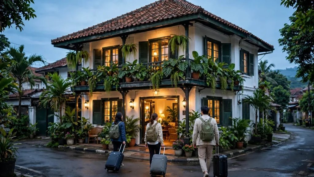 Tampak depan hotel saat senja, foto penting untuk hotel di Google Maps