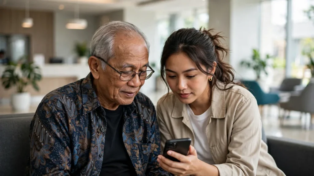 Pasien mengecek jadwal dokter online di website rumah sakit