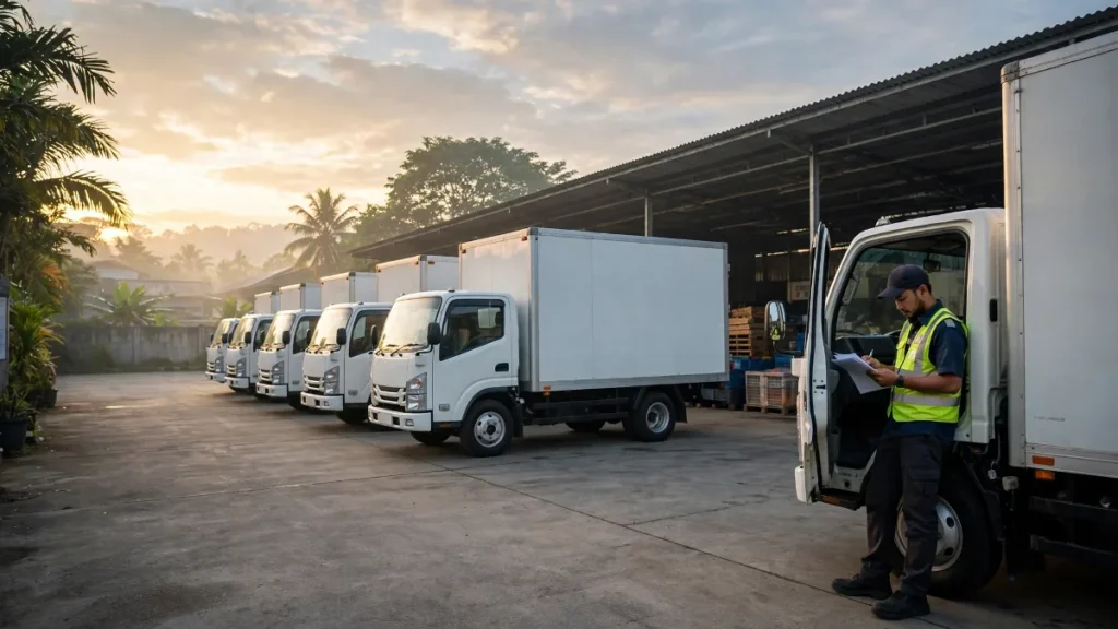Armada truk siap melayani klien ekspedisi
