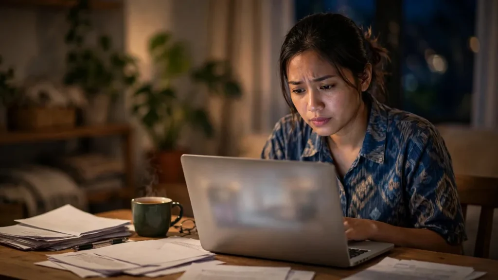 Calon klien kantor hukum membaca artikel hukum di website
