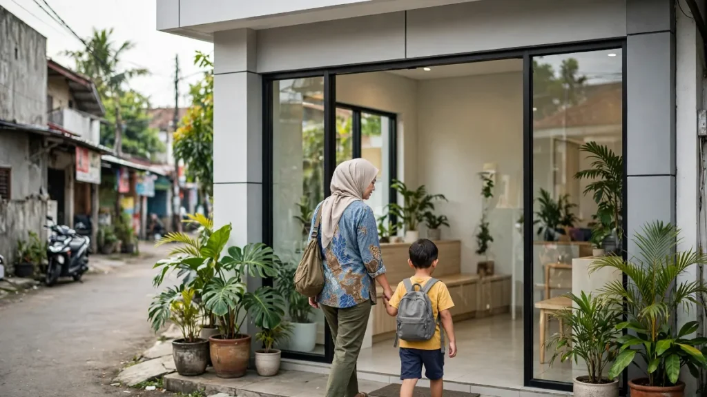 Tampak depan klinik, contoh profil klinik di Google Maps