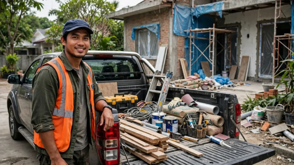 Kontraktor renovasi dengan kendaraan operasional, profil kontraktor di Google Maps