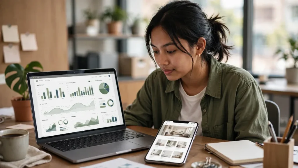 Marketer memantau kampanye dan landing page iklan