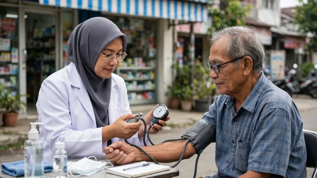Promosi apotek lewat cek tekanan darah gratis untuk warga