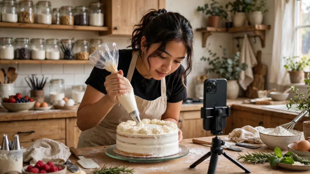 Promosi bakery lewat video menghias kue ulang tahun
