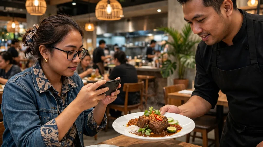 Promosi restoran lewat kreator kuliner yang merekam menu andalan