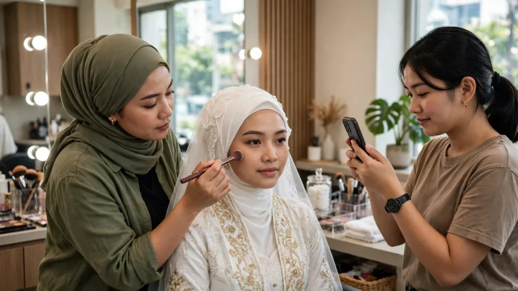 Promosi salon kecantikan lewat video makeup pengantin