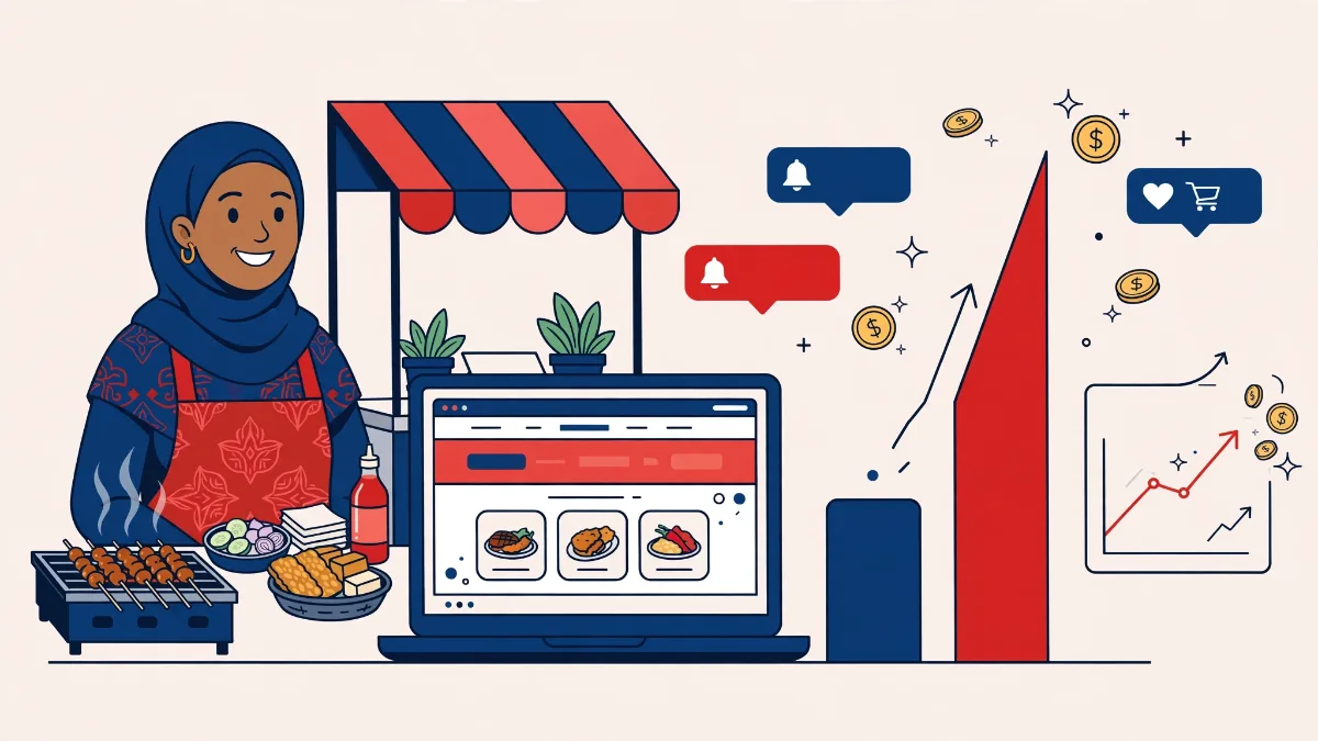 Ilustrasi studi kasus UMKM naik omzet setelah punya website