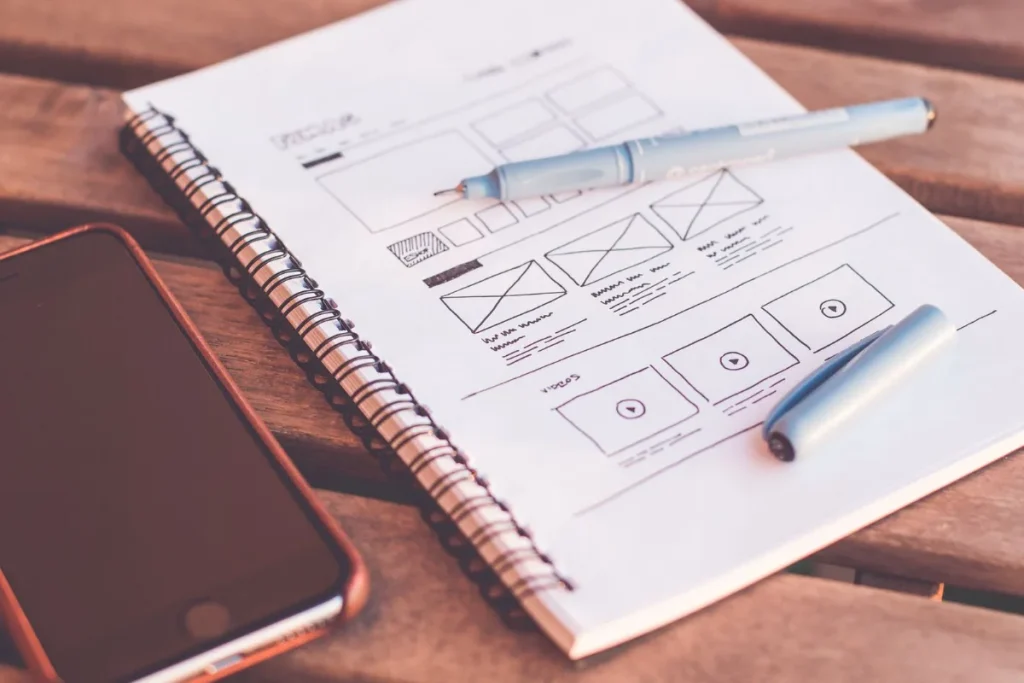 Sketsa wireframe untuk merancang UX website