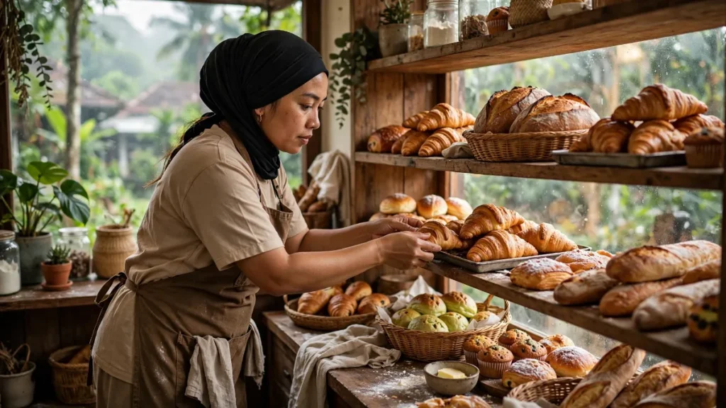 Website bakery untuk toko roti rumahan dengan rak roti segar