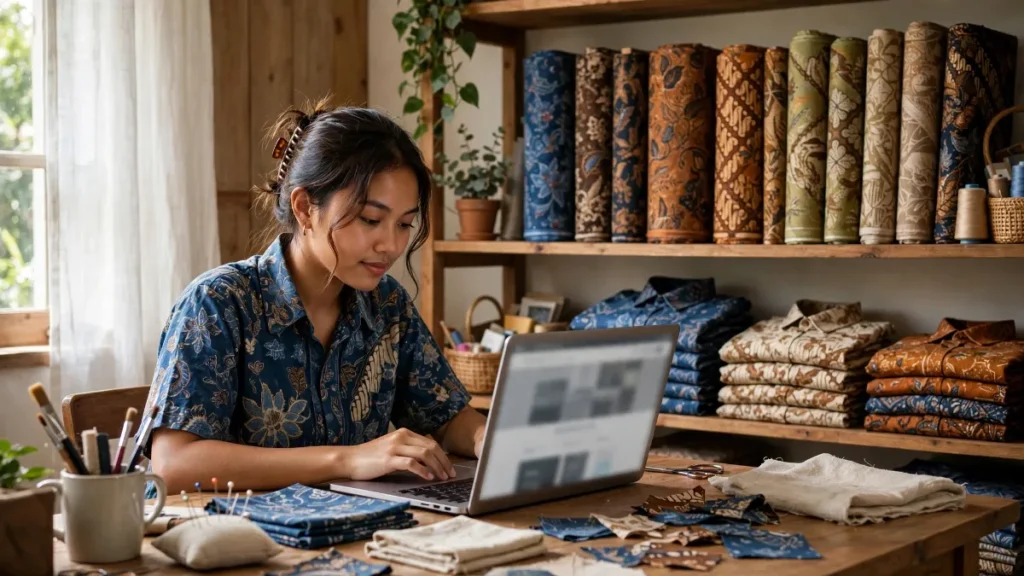 Pelaku UMKM membuat website gratis di laptop